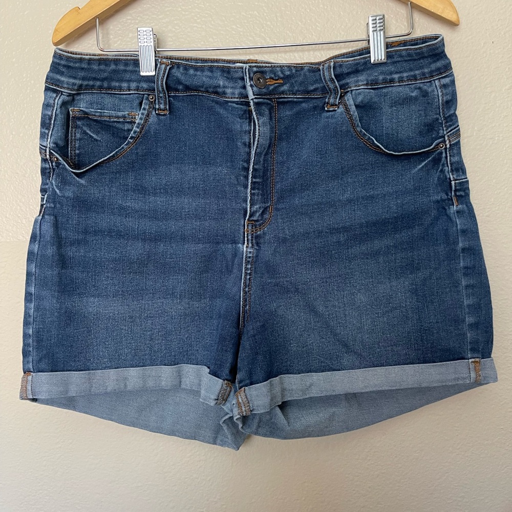 Wax Jean Butt I love you Denim Blue Women's Shorts